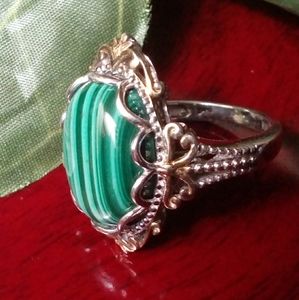 925, Genuine Malachite.